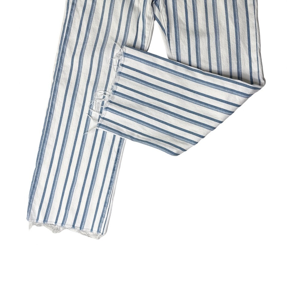 Joe's Jeans The Blake High Rise Wide Leg Crop Jeans Blue White Striped Size 26 - Picture 6 of 11